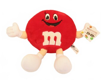 Vintage M&M Plush Toy Fun Friend 1994 Stuffed Animal Toy Red 10" Mary Meyer