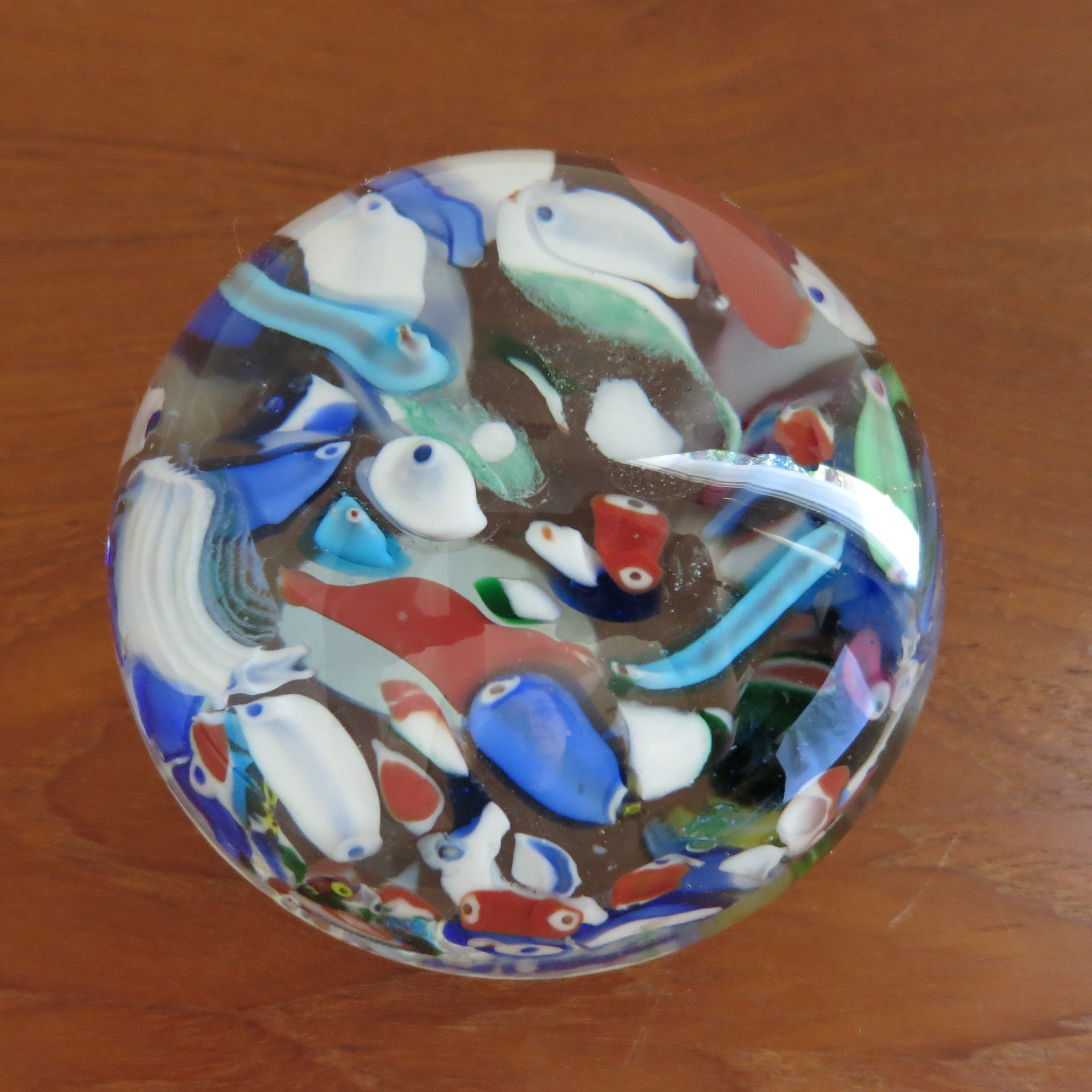 Vintage Murano Hand Blown Glass Italian Murano Glass Millefiori Paperweight