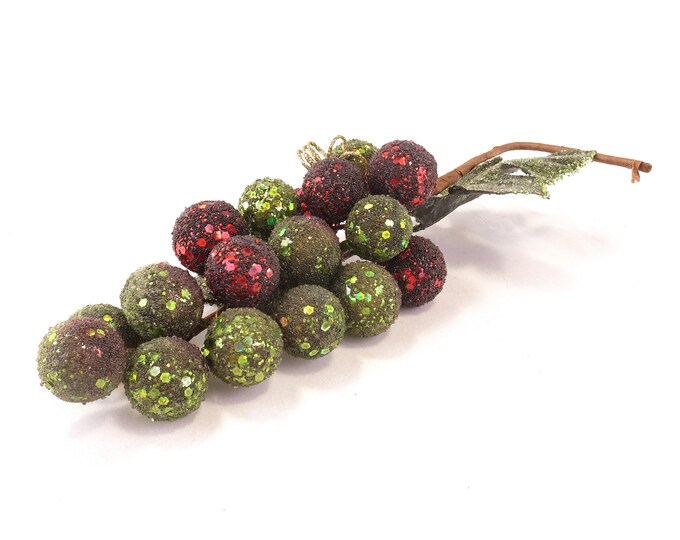 Vintage Beaded and Sequined Sugar Grapes Fruit Retro Fabulous Decor - Kitschy Decor 1950s Table Decor