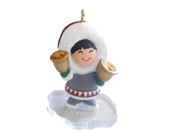 1990 Hallmark Ornament "Little Frosty" Eskimo Mini Ornament XPR9720