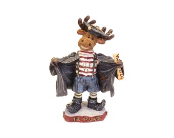 Boyds Bears Magna Q Elfinmoose Polyresin The Graduate Folkstone Moose 36917 NIB