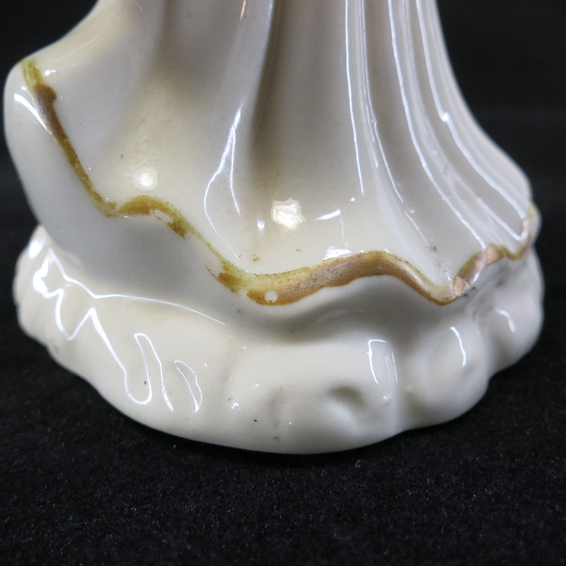 Vintage Ceramic Angel Candle Holder Figurine White With Gold Etsy