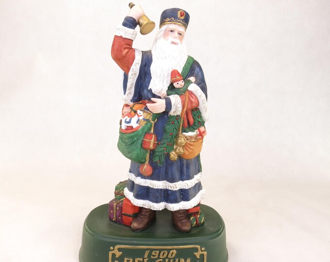 Vintage Santa of the World Hand Painted Ceramic 9.5" Retro Christmas Decor 1900 Belgium