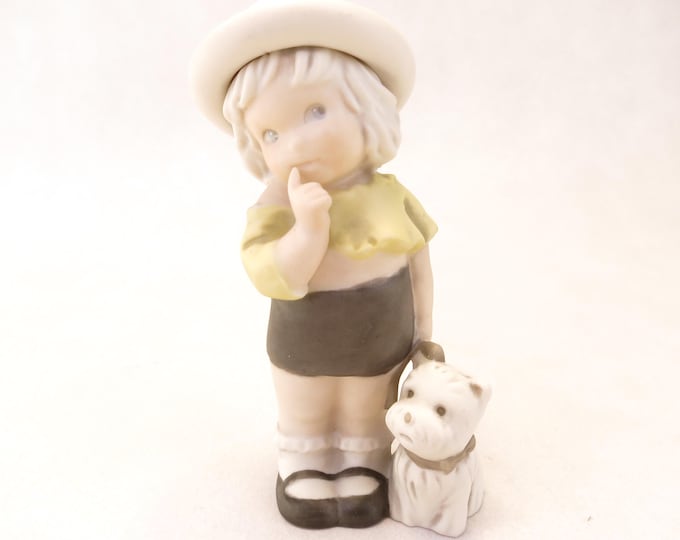 Pretty as a Picture 1995 Vintage Kim Anderson's 175374 A Faithful Friend Is A Treasure Dog Enesco