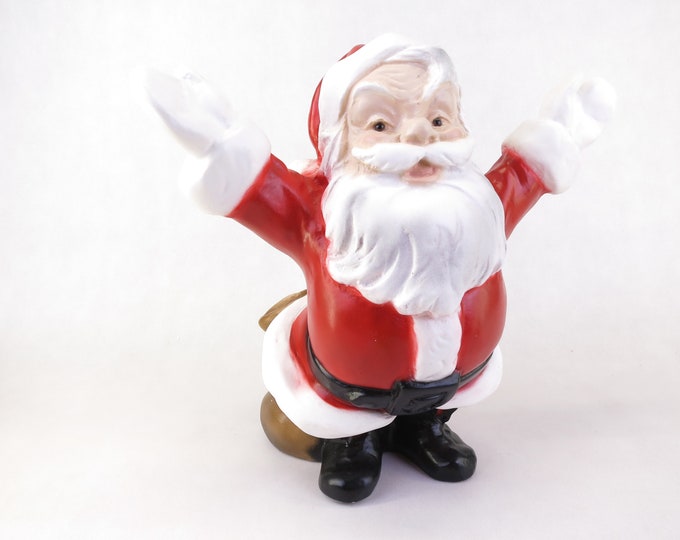 Large Vintage Jolly Santa Claus Hand Painted 10.75" Retro Christmas Decor Made in USA