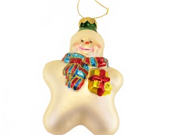 Kurt S Adler 5" Blown Glass Snowman Christmas Ornament Vintage