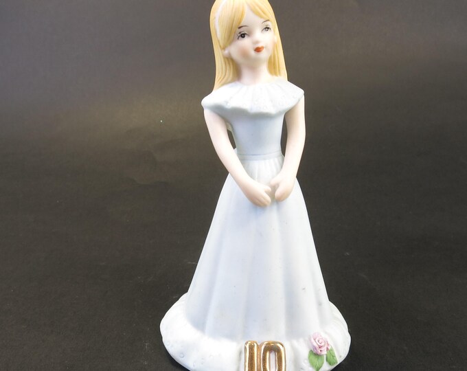 Enesco Growing Up Collection, 10 Birthday Girl Blonde Figurine