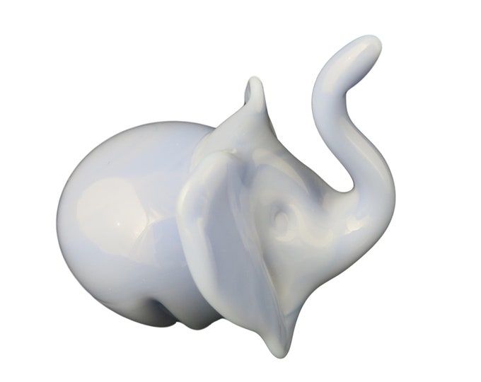 Vintage Murano Blown Glass Blue Elephant Paperweight