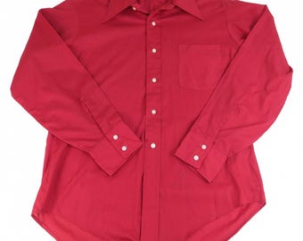 Vintage Van Heusen 417 Red Long Sleeve Dress Shirt 16x34