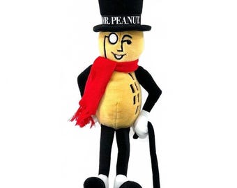 Vintage Mr Peanut with Scarf 1991 28" Plush Promotional From Nabisco