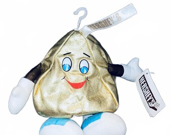 Vintage 6” Gold Hershey’s Kiss Plush Small Chocolate Stuffed Park Souvenir