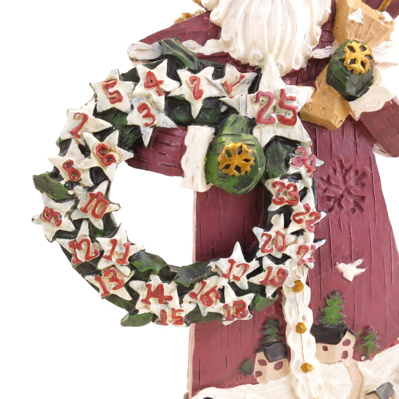 Vintage Resin Folk Art Santa Claus Statue With Toy Bag 8 Christmas Decor