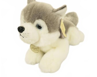 Aurora Realistic Miyoni Husky Dog Stuffed Animal Gray 11" Long
