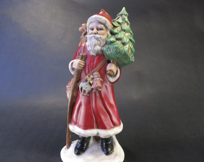 Vintage Santa Claus Hand Painted Ceramic 10.5" Retro Christmas Decor