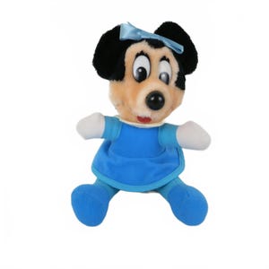 Peluche vintage de Minnie Mouse de Disney Mickey's Christmas Carol de 8 pulgadas, 1984, usado imagen 1