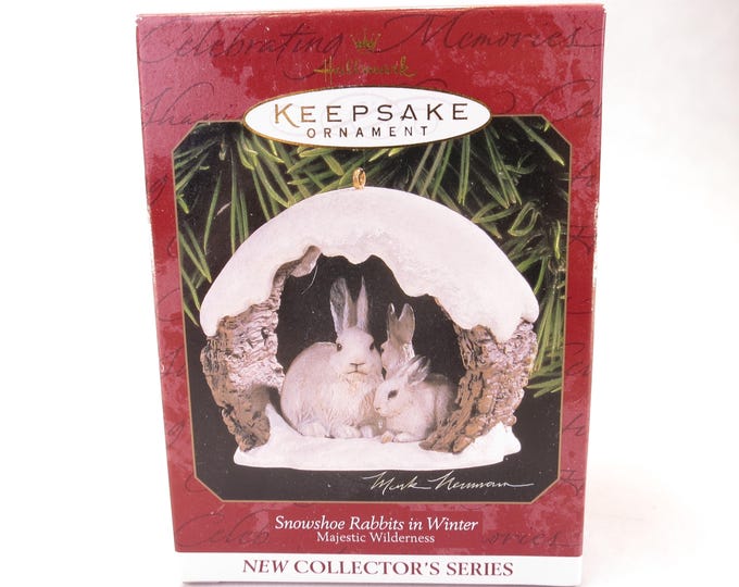 Hallmark Keepsake Ornament Snowshoe Rabbits in Winter QX5694 Vintage 1997