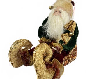 Vintage *DAMAGED* Mark Roberts Christmas Santa Fairy Jester Shelf Sitter 25”