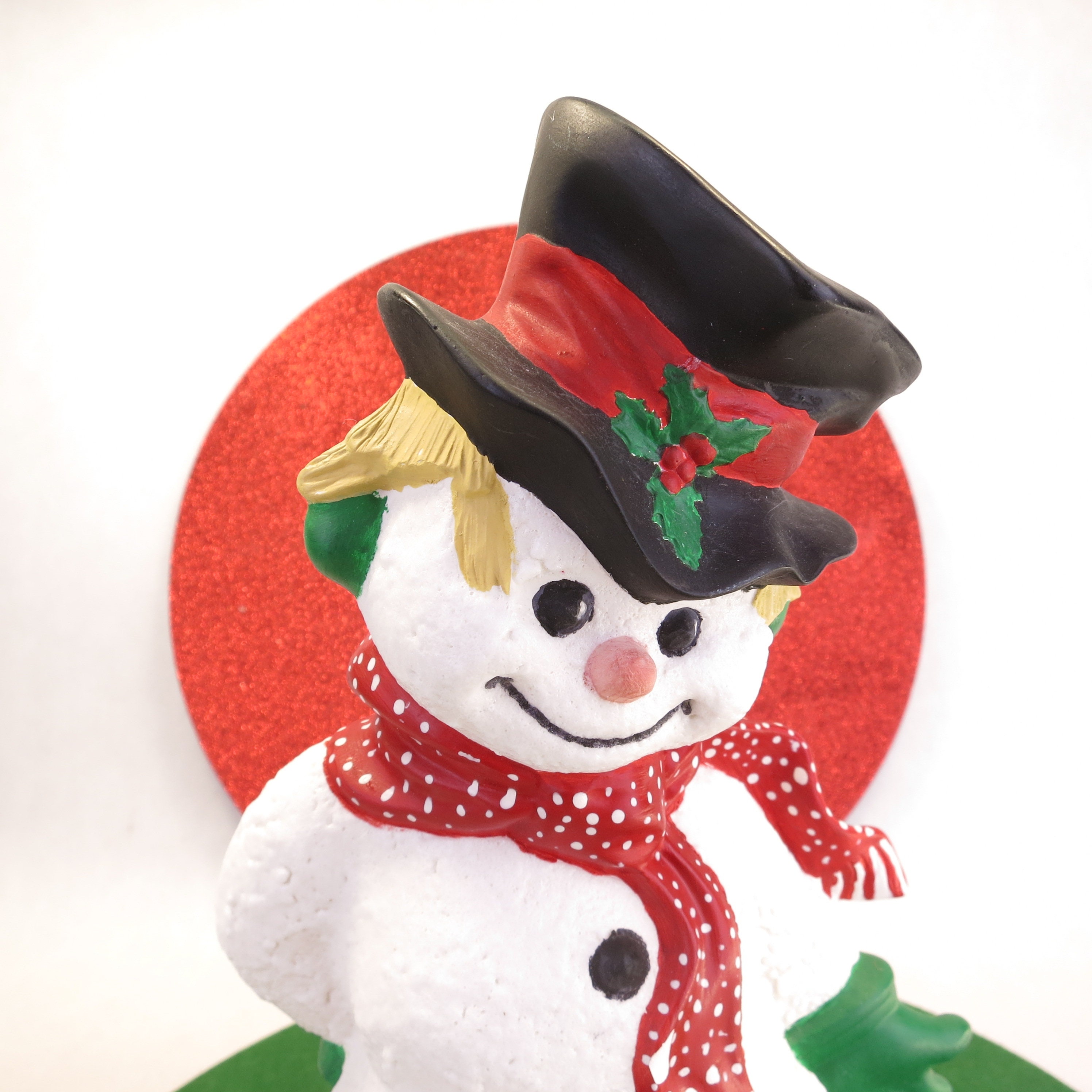 Large Vintage Ceramic Snowman Statue 10.75 Tall 1980's Holiday Decor