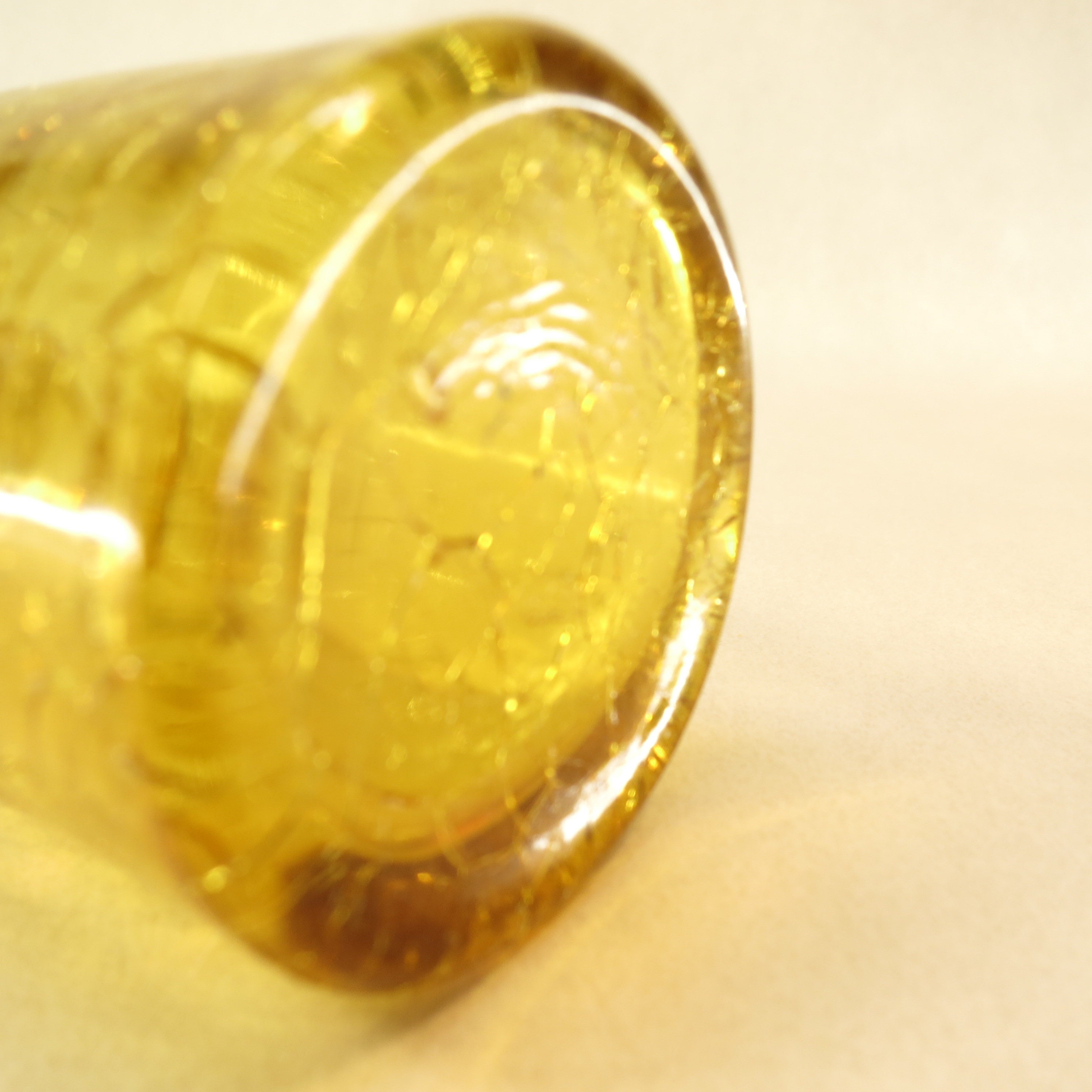 Vintage 1960's Amber Hand Blown Crackle Mini Glass Pitcher Jug