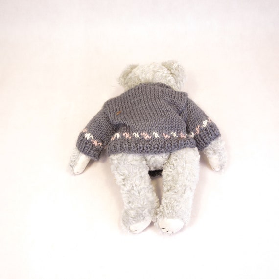 Floyd Retired 9in Boyds 1998 Grey Plush Teddy Bear in Heart Sweater 917321 for sale online