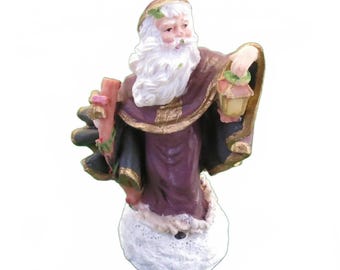 Figura vintage de Papá Noel con farol, 9,5 cm (3,75 pulgadas), decoración navideña.