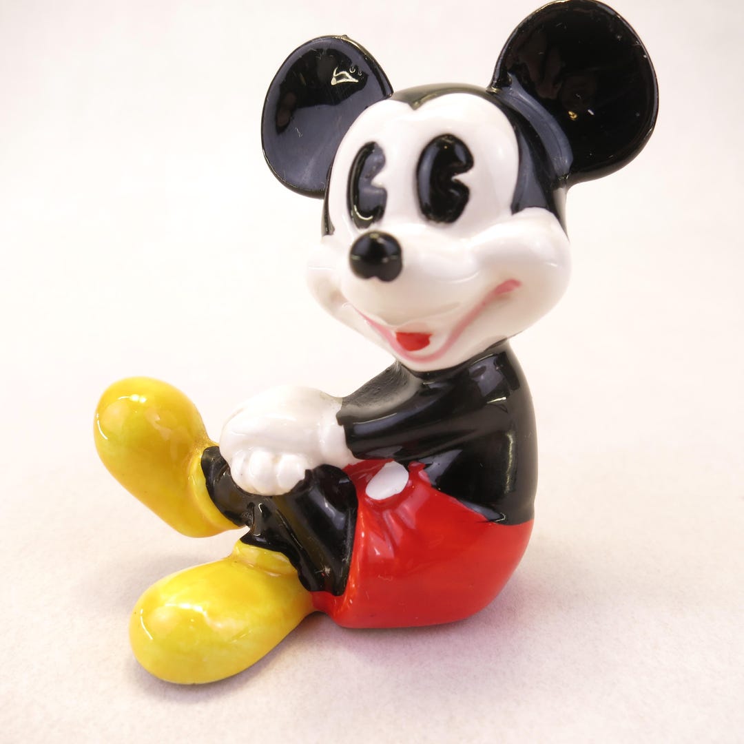 Classic Vintage Walt Disney Porcelain Mickey Mouse Sitting 2.4 ...