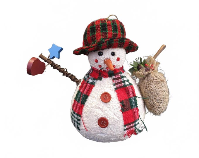 Foam Vintage Snowman 7.25" Tall Ornament/Shelf Sitter
