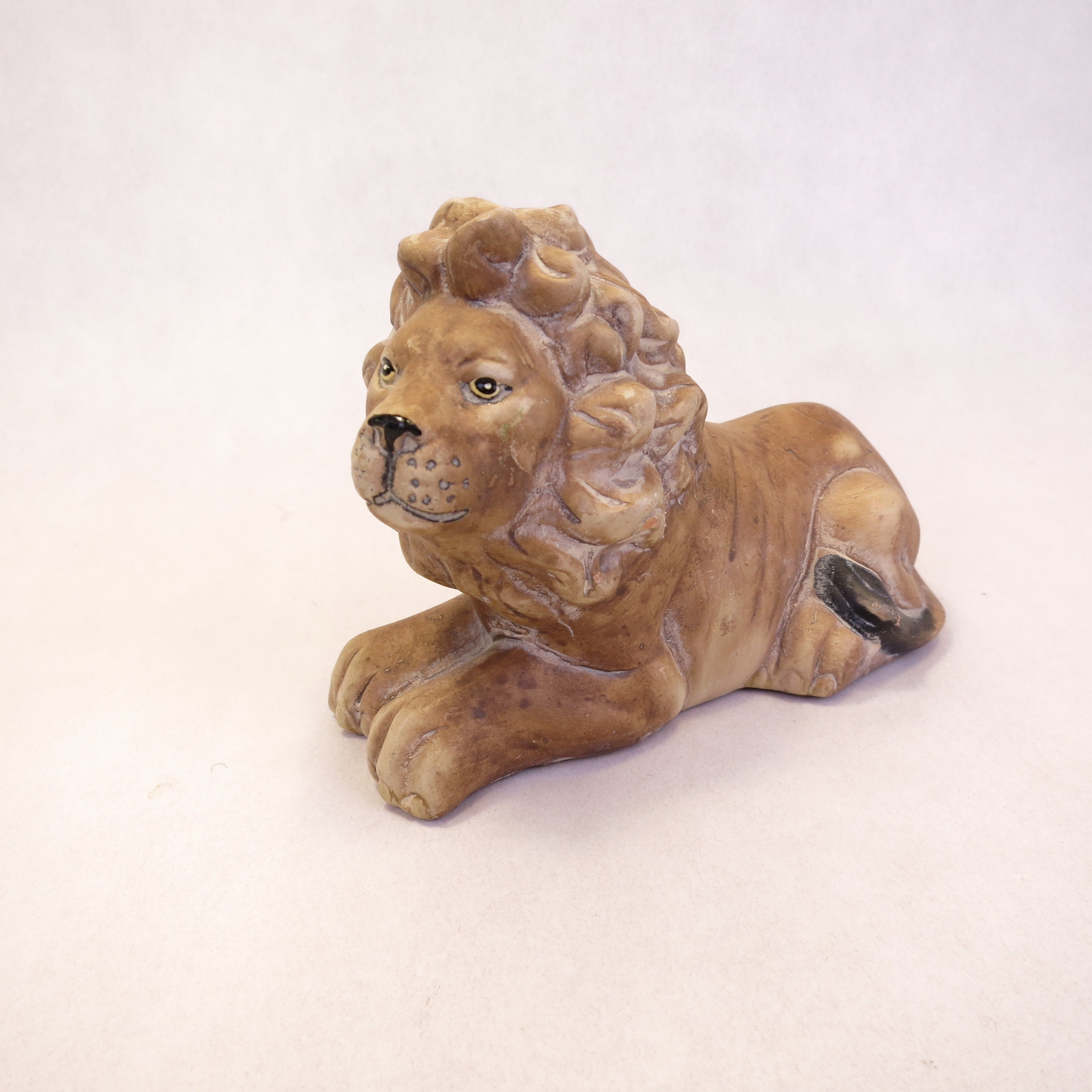Vintage Ceramic Lion Hand Painted 1970's Figure
