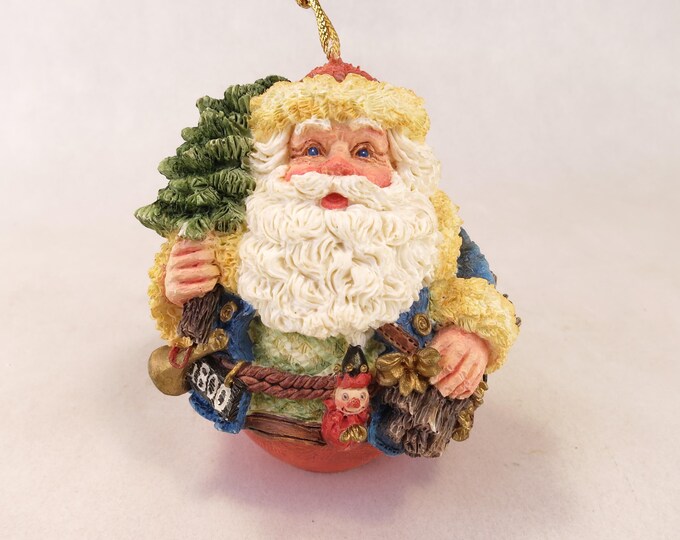 Vintage Roman Inc Roly Poly Santa Ornament 3.5" Tall Vintage 1993