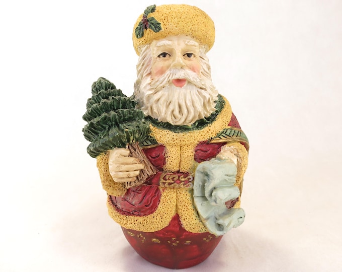 Vintage Santa Claus Felt Bottom Resin Figure 5.5"