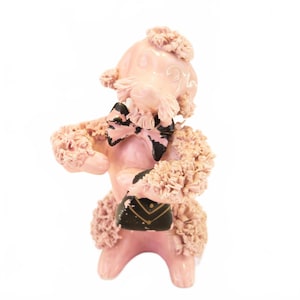 Vintage 1950&#39;s Pink Spaghetti Poodle with Purse