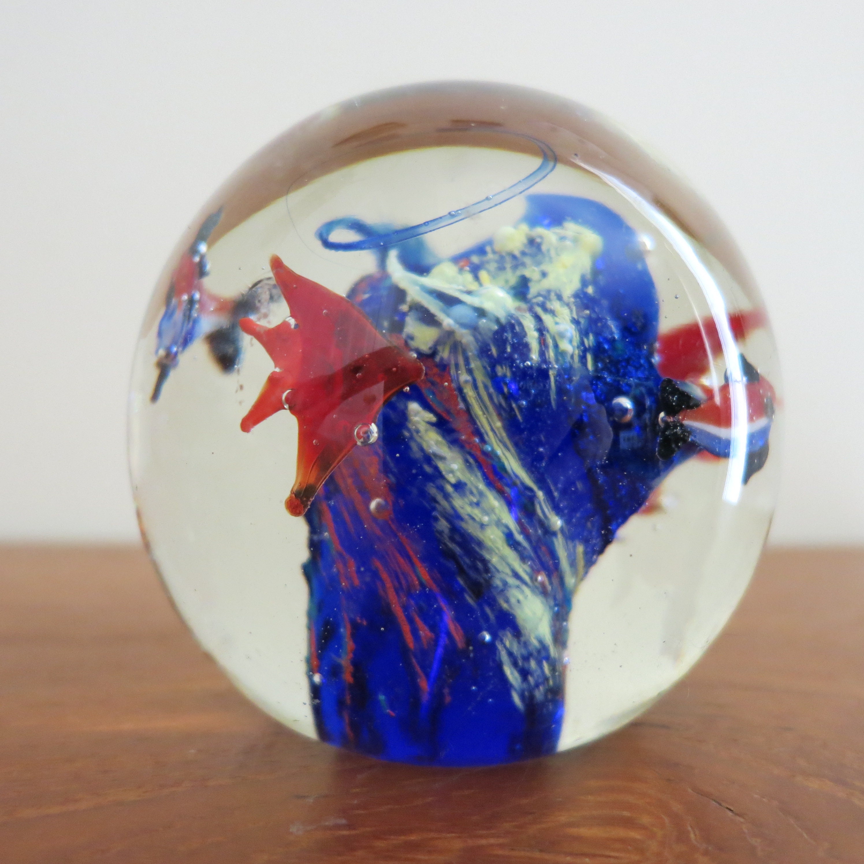 Vintage Murano Hand Blown Glass Italian Murano Glass Millefiori Paperweight