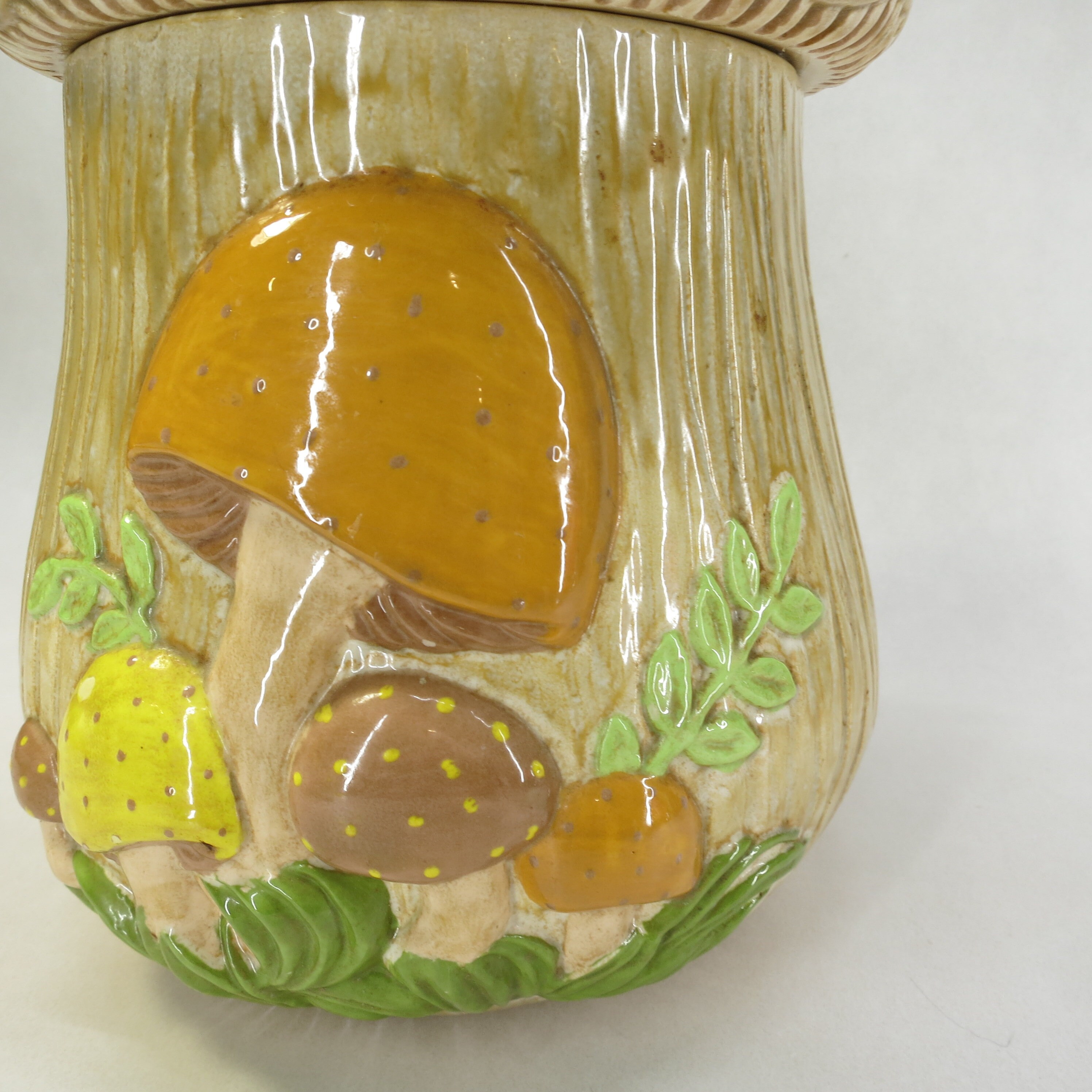 Ceramic Retro 1970's Arnel Mushroom Cookie Jar Vintage Kitchen Decor