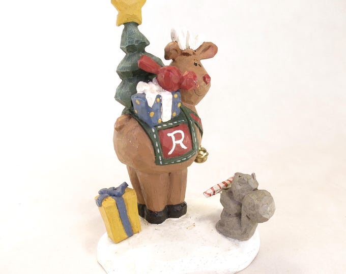 Eddie Walker Vintage Collectible Christmas Decor With Reindeer with Squirrel