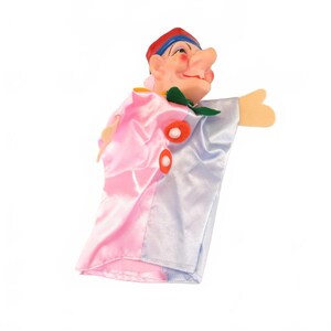 Vintage Mr. Rogers&#39; Neighborhood Jester Hand Puppet Rubber Head Blue/pink Fabric
