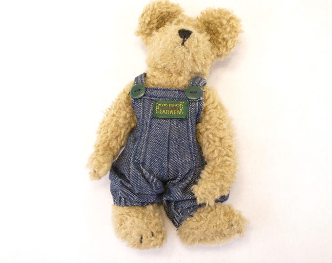 Boyds 5.5" Huck Bear in Overalls Plush Vintage No Tags