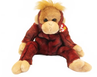 Vintage Ty Beanie Buddy Schweetheart the Orangutan Plush 1999 Plush 8" Sitting