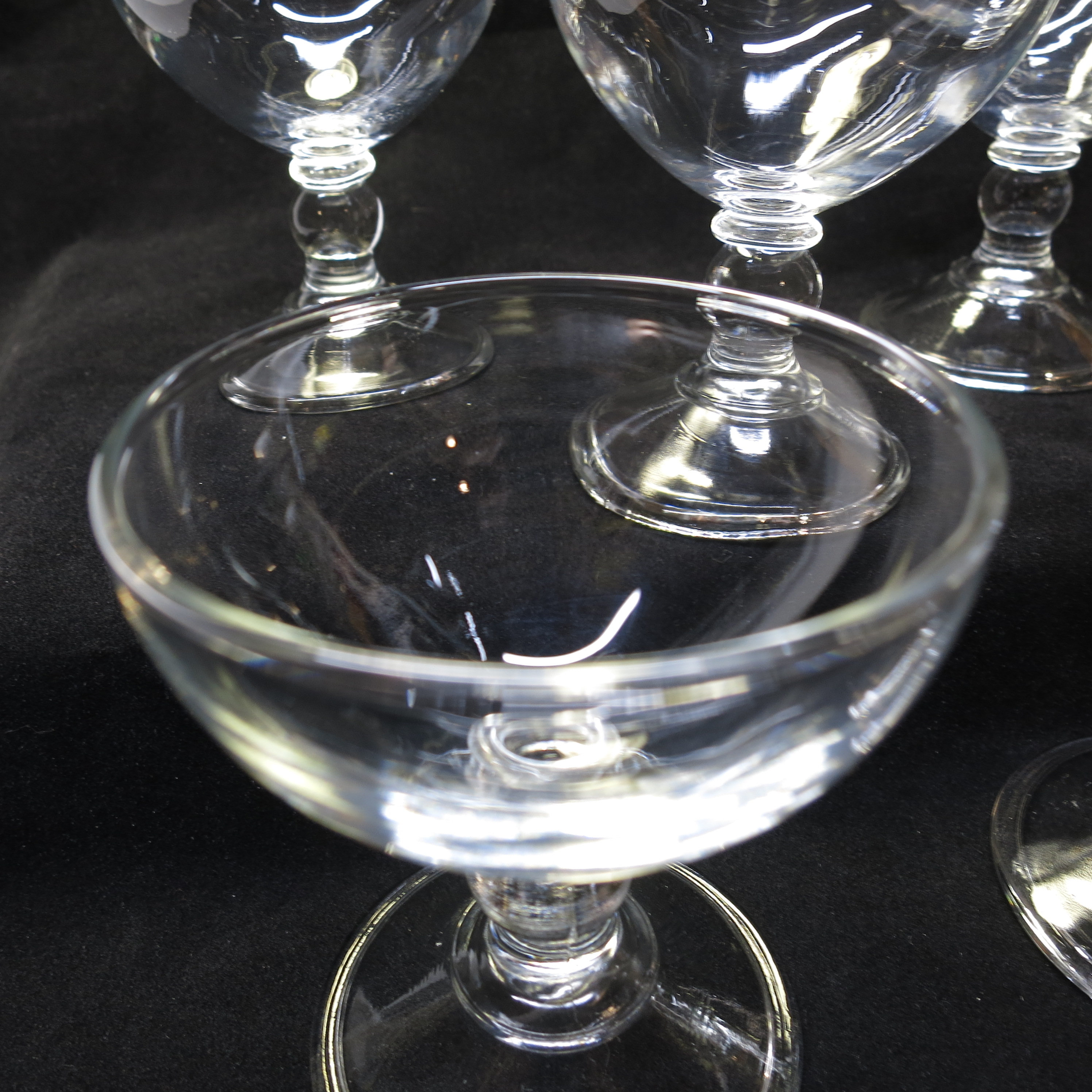 Set of 5 Liquor Cocktail Vintage Coupe Champagne Glasses Stems