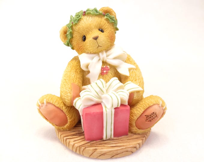 Margy I'm Wrapping Up A Little Holiday Joy To Send Your Way Christmas Bear Figurine, Avon Enesco No Box