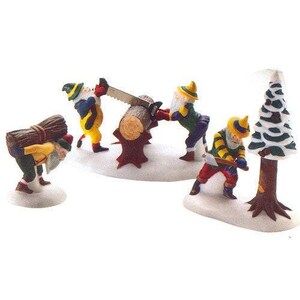Department 56 &quot;Woodsmen Elves&quot; 56308 Set of 3 Heritage Village Collection