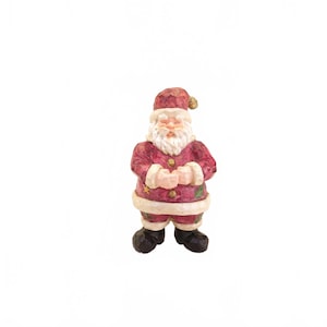 Vintage Resin Santa Claus Figurine 4.5&quot; Christmas Decor