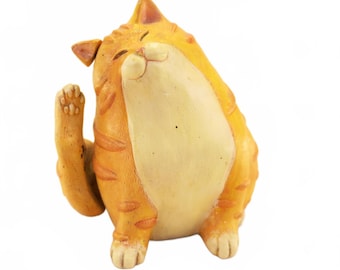 Vintage Figi Graphics Cat 3.5" Bobble Leg Funny Orange Cat Figure