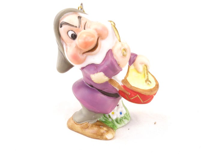 Disney Schmid Grumpy Playing Drum Porcelain Ornament