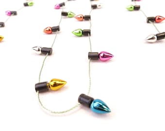 Decorative Light Strand Bulb Green Thread Garland 12-24" Christmas Village Non Electric