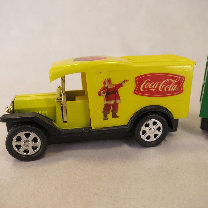 Vintage Miniature Yellow & Green Santa Coke Delivery Trucks Etsy