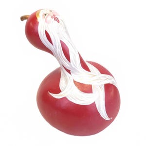 Vintage Hand Painted Santa Claus St.Nick 8.75&quot; Tall Gourd
