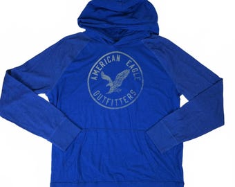 Men's Medium American Eagle Outfitters Blue Hoodie Shirt