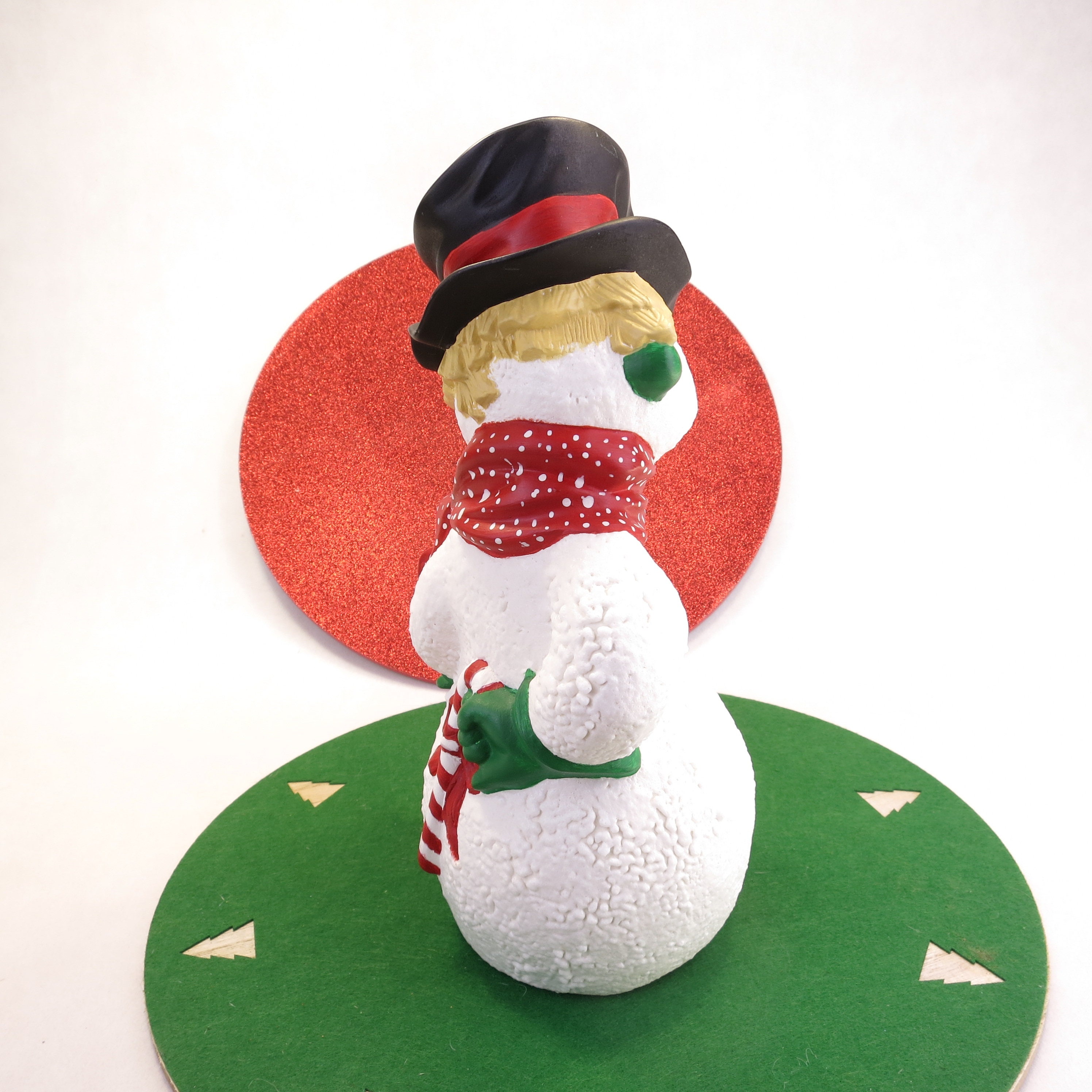 Large Vintage Ceramic Snowman Statue 10.75 Tall Etsy