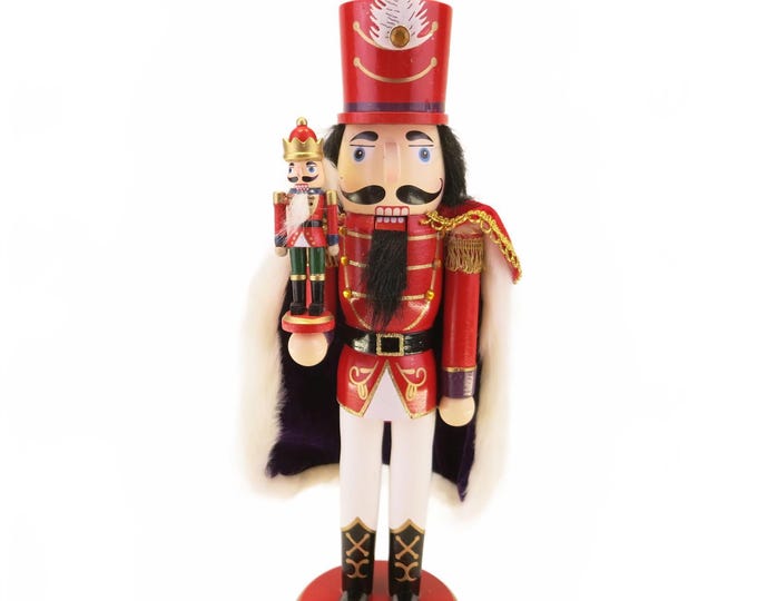 Classic Large Nutcracker Holding Nutcracker Christmas Festive 14.5"