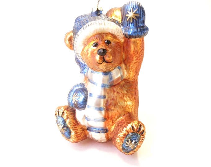 Large Boyd's Bears Teddy Bear Klaus Von Fuzzner Christmas Ornament - Limited Edition GlassSmith